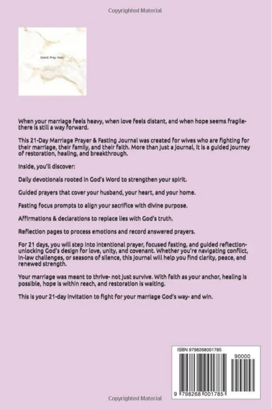 21 Day Intensive Powerful Prayer & Fasting Journal- Marriage Edition