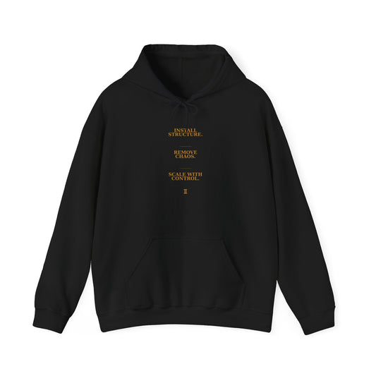 Install Structure. Remove Chaos. Scale With Control. Hoodie